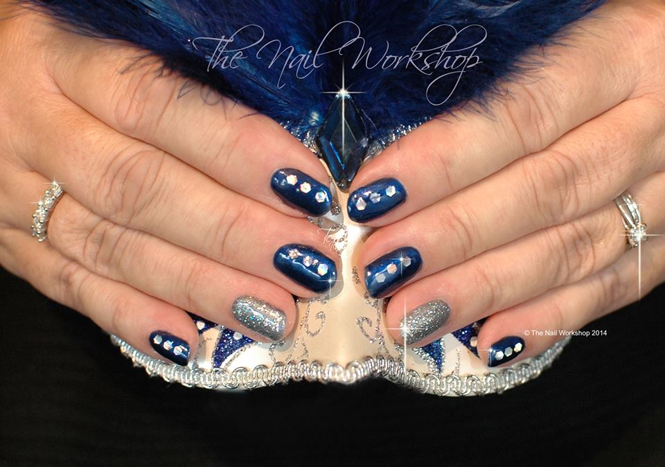 Gel II Blue with Chunky Glitter Christmas 